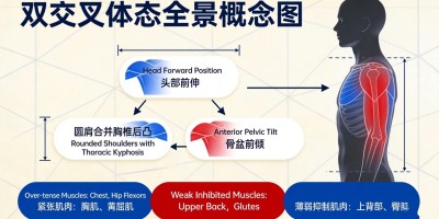 头前伸 + 含胸驼背 + 骨盆前倾：双交叉体态的系统矫正方案